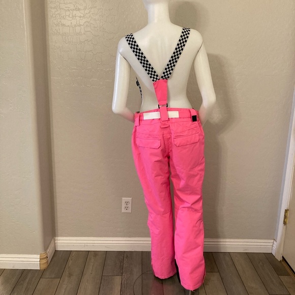 Women's SMN Highland Bib Ski Pants Neon Pink - Picture 11 of 16